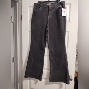 Gray Corduroy Flare Pants